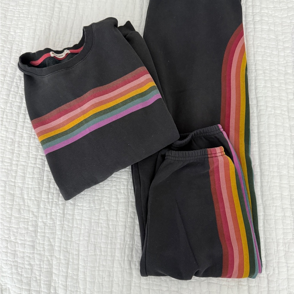 Marine Layer Charcoal and Coral Sweatsuit
